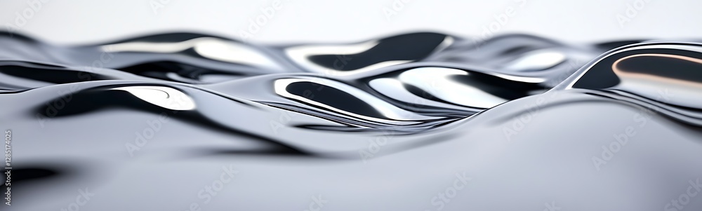 Aufkleber Abstract waves in a reflective surface create a serene and modern visual effect.