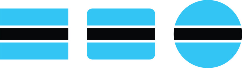 Obraz premium Botswana Flag Variations in Square and Oval Shapes
