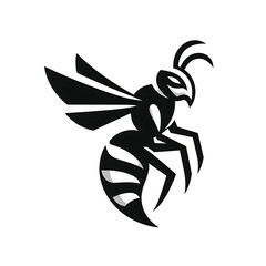 Hornet insects icon of silhouette illustration isolated on white background