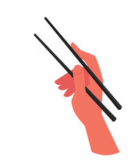 Chopsticks in hand stock illustration