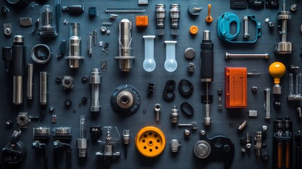 Flat Vector Illustration of Various Industrial Design Components