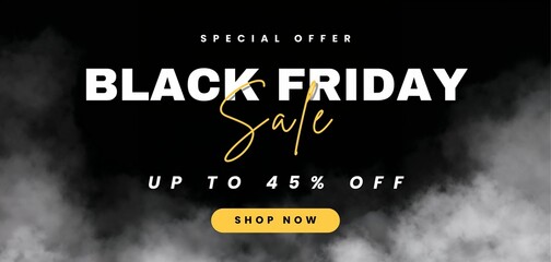 Gift Certificate "Black Friday Sale" in Black and Gold Tones, Elegant and Luxurious Design