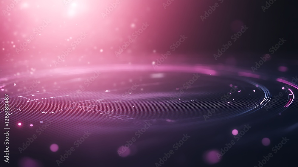 Poster abstract digital background with swirling particles and a glowing light effect.