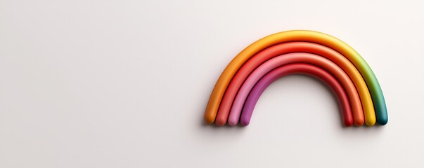 Obraz premium Colorful Playful Rainbow Arch on White Surface for Childrens Learning and Creative Activities