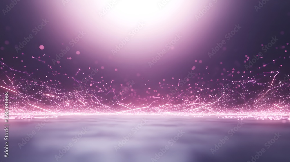 Poster abstract pink light with shimmering particles creates a dreamy, ethereal atmosphere.