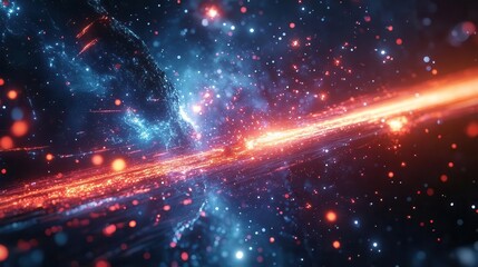 Space war with glowing AR space battle tactics, dynamic futuristic scene, vibrant lighting, photorealistic