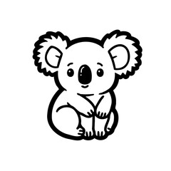 Fototapeta premium Stylized Koala Illustration in Black and White