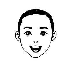 Monochrome Portrait of a Joyful Graphic Face