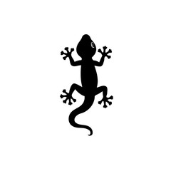 Simple Gecko Silhouette on a White Backdrop
