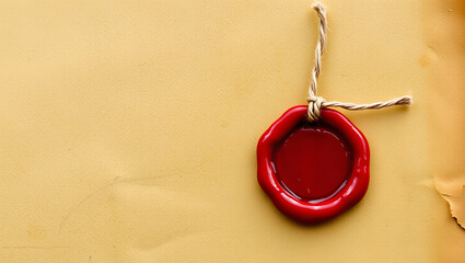 An aged parchment scroll with a red wax seal, evoking a sense of historical authenticity.