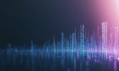 Abstract digital landscape with glowing lines and vibrant colors creating a futuristic vibe.