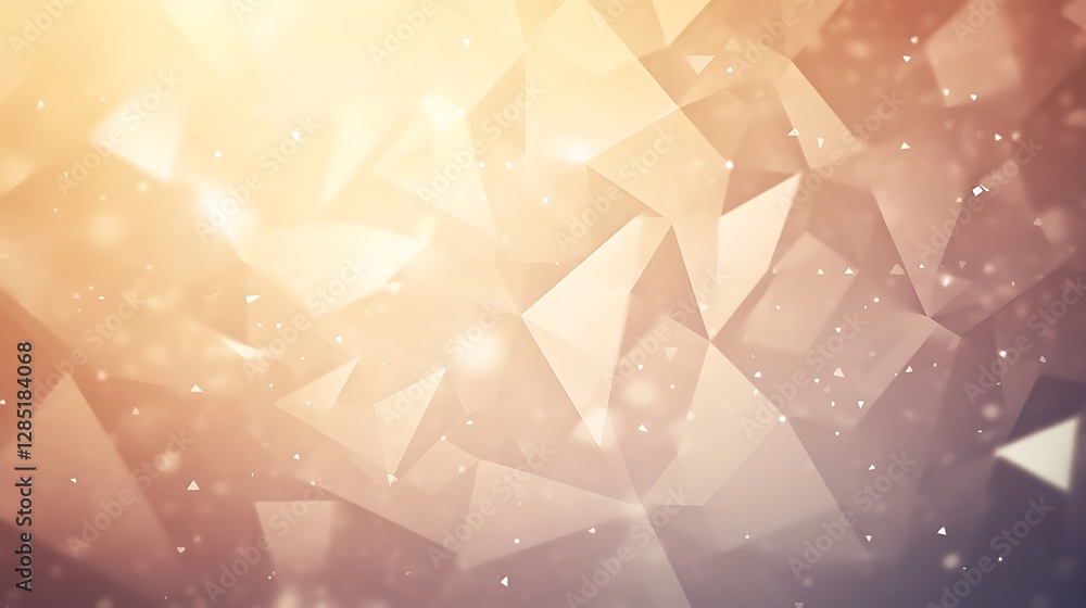 Aufkleber Abstract geometric background with soft light and triangular shapes creating a dreamy atmosphere.