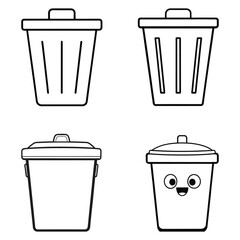 Trash Bin Icon for Delete and Cleanup Functions