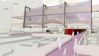 Futuristic station in Medellin.  Urbam hojaldres