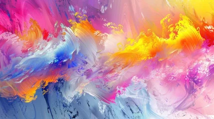 Vibrant Abstract Painting Colorful Swirls Art Print