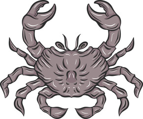 Minimalist Gray Crab Artwork with Elegant Details