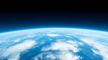 Stunning View of Earth from Space with Clouds and Blue Atmosphere