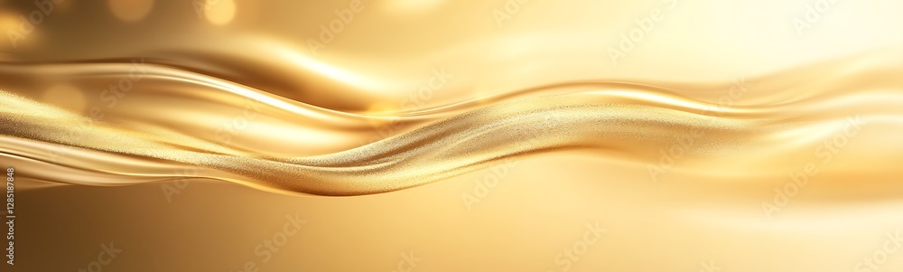 Poster flowing golden waves create a luxurious and elegant atmosphere.