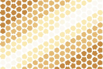 Intricate geometric tile pattern in orange and beige for a classic, decorative look. Seamless design concept