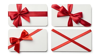 elegant gift cards with red ribbon bows for special occasions