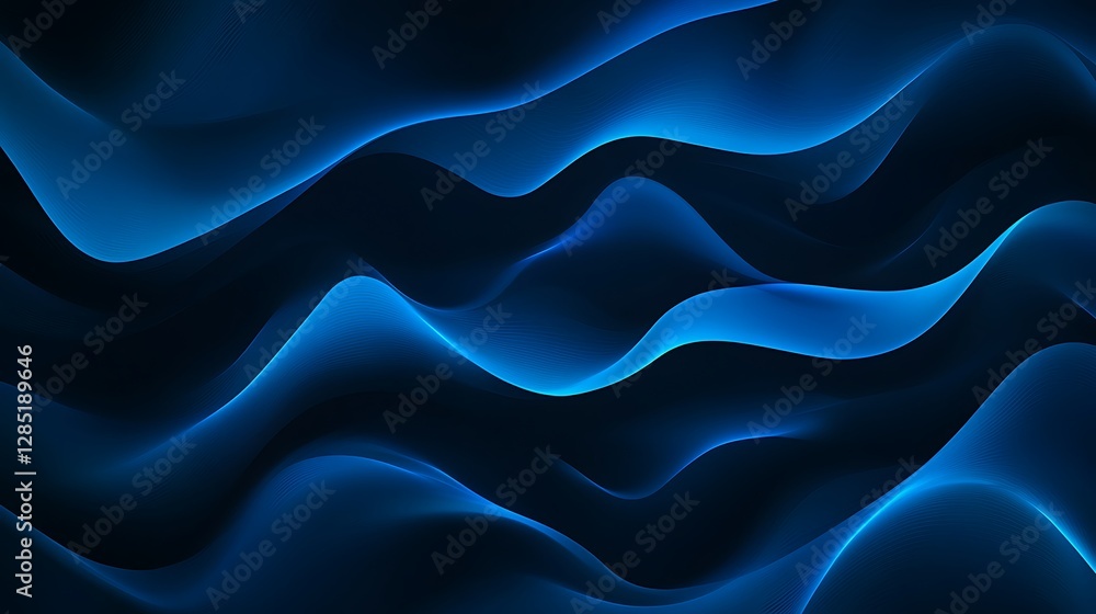 Fototapete abstract blue waves create a dynamic, fluid background with depth and movement.