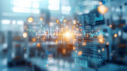 Innovative data visualization enhancing business insights in a modern office environment dynamic technology integration digital display perspective