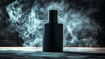 perfume bottle on black background