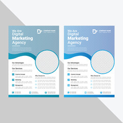 Modern corporate business flyer template for creative marketing agency