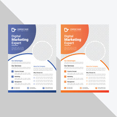 Modern corporate business flyer template for creative marketing agency