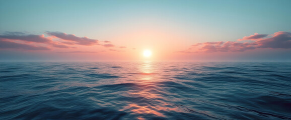 Obraz premium Sunset Over Calm Ocean Waters