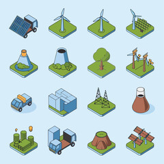 2d vector environment Collection Solar Panel icon Symbolizing clean and renewable solar energy.