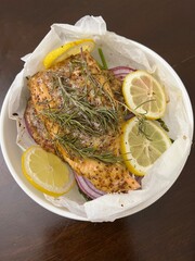 salmon with lemon and herbs