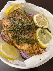 salmon with lemon and herbs