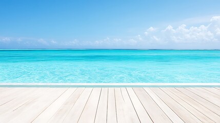 Fototapeta premium Tranquil ocean view with clear blue water serene beach landscape photography tropical paradise