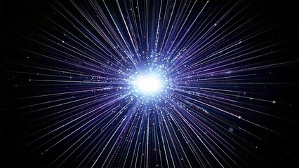 放射状 魔法のようなキラキラ 宇宙風サンバースト 青紫 ピンク 赤 近未来の雰囲気 背景素材 16:9サイズ AI生成素材