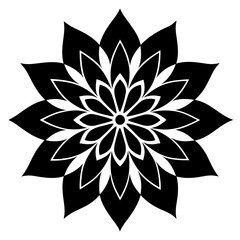 Fototapeta premium Flower design in a pattern silhouette vector illustration 