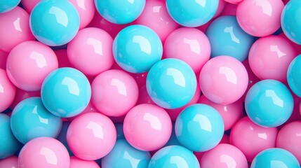Colorful Pattern of Pink and Blue Plastic Balls for Playful Background and Decoration in Various Fun and Creative Settings
