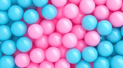 Colorful Pink and Blue Plastic Balls Abstract Background for Playful and Fun Themes in Party, Celebration, and Creative Design Projects