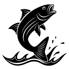 Fish scales in water reflection silhouette vector illustration   