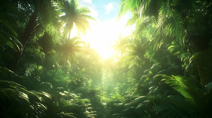Lush Jungle Sunlight Path