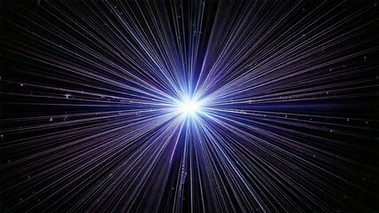 Obraz premium 放射状 魔法のようなキラキラ 宇宙風サンバースト 青紫 ピンク 赤 近未来の雰囲気 背景素材 16:9サイズ AI生成素材