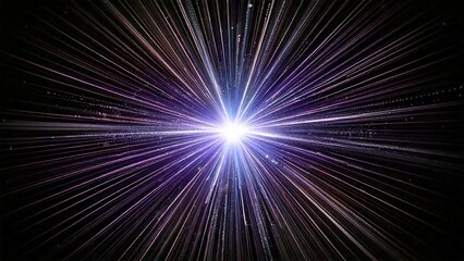 Obraz premium 放射状 魔法のようなキラキラ 宇宙風サンバースト 青紫 ピンク 赤 近未来の雰囲気 背景素材 16:9サイズ AI生成素材