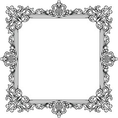 Frame ornament vintage wedding floral border vector
