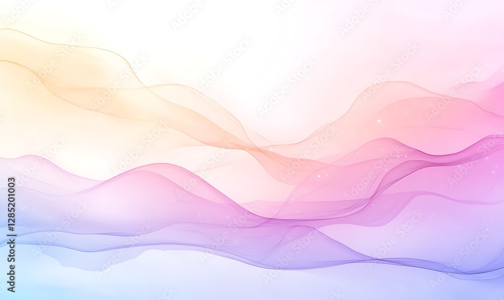 Poster soft pastel waves create a serene and calming abstract background.