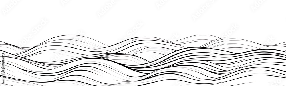 Leinwandbilder abstract line pattern resembling waves on a minimalist background.