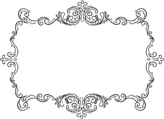 Frame ornament vintage wedding floral border vector