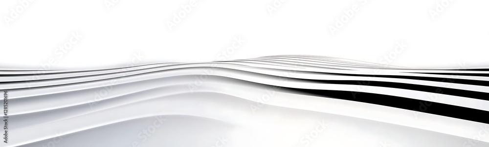 Poster abstract white and black landscape with flowing lines and smooth gradients.