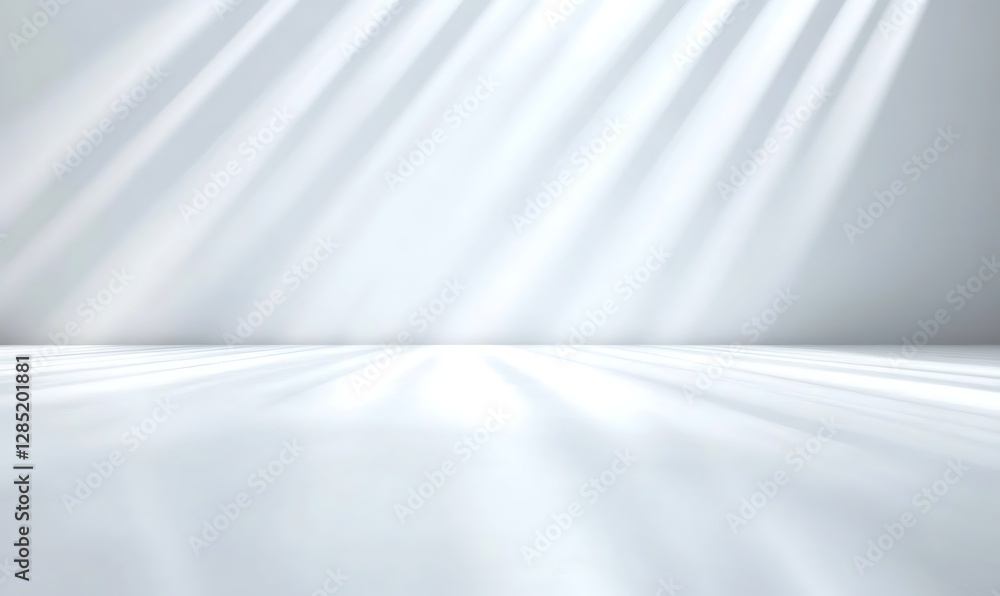 Aufkleber bright, minimalistic interior with soft light rays illuminating a smooth surface.