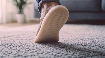 Foot health with a person wearing arch support insoles. Featuring support and comfort