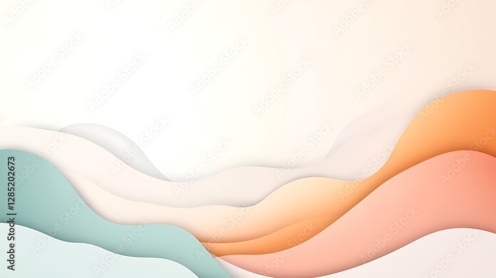 Leinwandbilder soft abstract waves in pastel colors creating a tranquil and modern background.